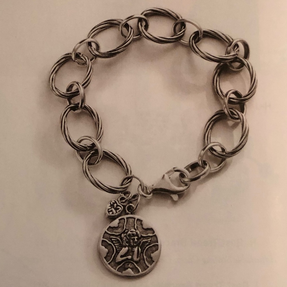 Rare Silpada Sterling Silver Guardian Angel Charm Bracelet B1959 - Picture 14 of 15